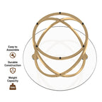 Table d'appoint ronde – Plateau verre/pierre, base chrome/or, table d'appoint 1 personne