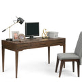 Bureau de style Mid-Century en bois massif 60" Noyer / Blanc / Gris Campagne / Noir