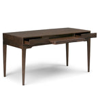 Bureau de style Mid-Century en bois massif 60" Noyer / Blanc / Gris Campagne / Noir