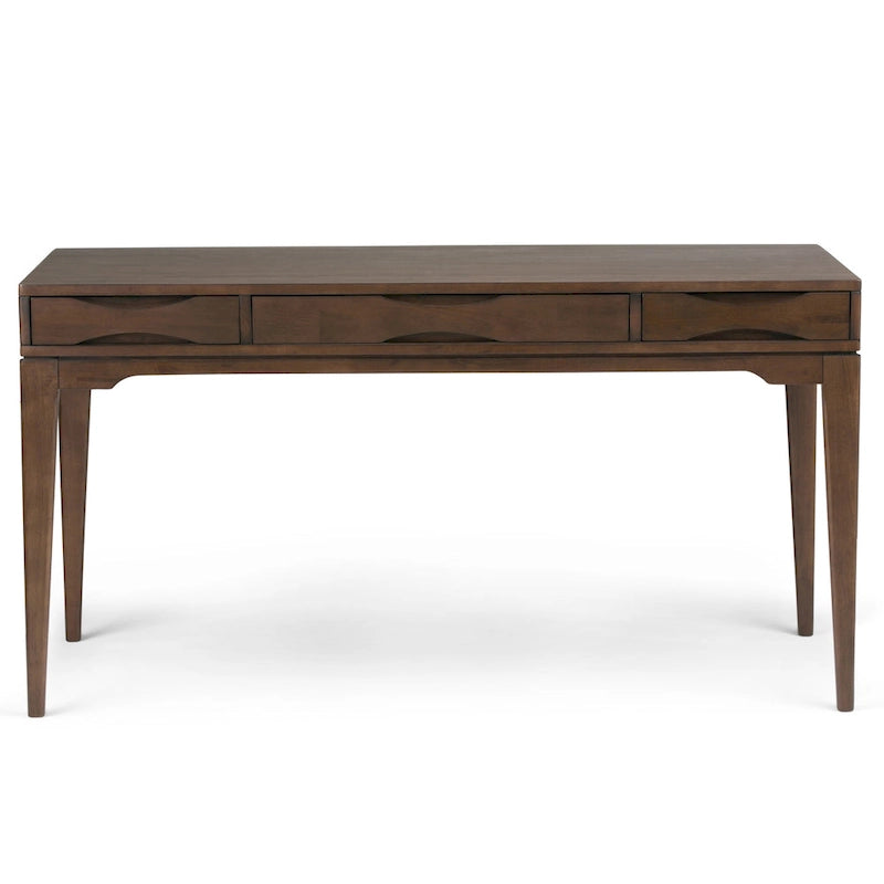 Bureau de style Mid-Century en bois massif 60" Noyer / Blanc / Gris Campagne / Noir