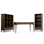 Bureau de style Mid-Century en bois massif 60" Noyer / Blanc / Gris Campagne / Noir