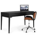 Bureau de style Mid-Century en bois massif 60" Noyer / Blanc / Gris Campagne / Noir