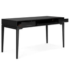 Bureau de style Mid-Century en bois massif 60" Noyer / Blanc / Gris Campagne / Noir