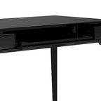 Bureau de style Mid-Century en bois massif 60" Noyer / Blanc / Gris Campagne / Noir