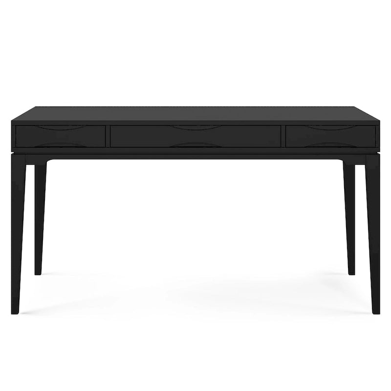 Bureau de style Mid-Century en bois massif 60" Noyer / Blanc / Gris Campagne / Noir
