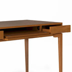 Bureau de style Mid-Century en bois massif 60" Noyer / Blanc / Gris Campagne / Noir