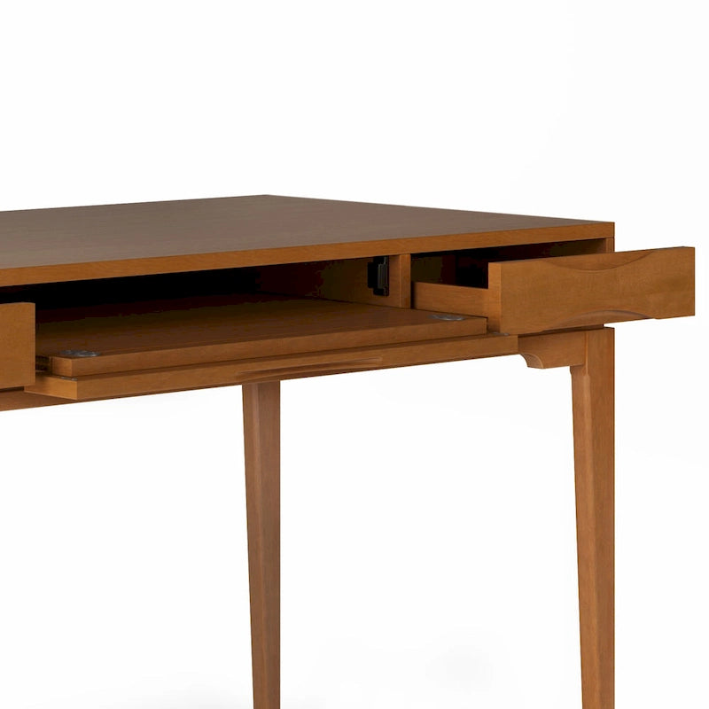 Bureau de style Mid-Century en bois massif 60" Noyer / Blanc / Gris Campagne / Noir