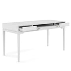 Bureau de style Mid-Century en bois massif 60" Noyer / Blanc / Gris Campagne / Noir