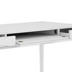 Bureau de style Mid-Century en bois massif 60" Noyer / Blanc / Gris Campagne / Noir