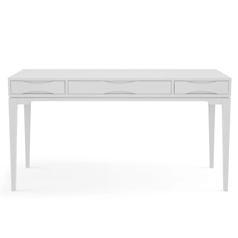 Bureau de style Mid-Century en bois massif 60" Noyer / Blanc / Gris Campagne / Noir