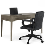 Bureau de style Mid-Century en bois massif 60" Noyer / Blanc / Gris Campagne / Noir