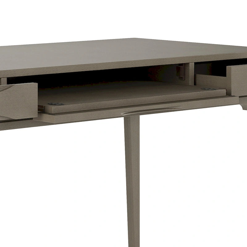 Bureau de style Mid-Century en bois massif 60" Noyer / Blanc / Gris Campagne / Noir
