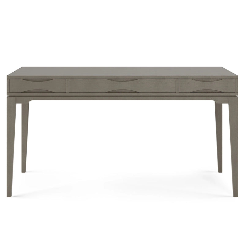 Bureau de style Mid-Century en bois massif 60" Noyer / Blanc / Gris Campagne / Noir