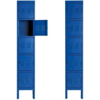 Casier de rangement métallique 5 portes bleu/gris — Une personne