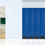 Casier de rangement métallique 5 portes bleu/gris — Une personne
