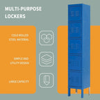 Casier de rangement métallique 5 portes bleu/gris — Une personne
