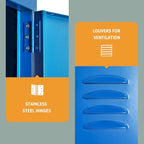 Casier de rangement métallique 5 portes bleu/gris — Une personne