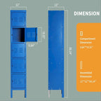 Casier de rangement métallique 5 portes bleu/gris — Une personne