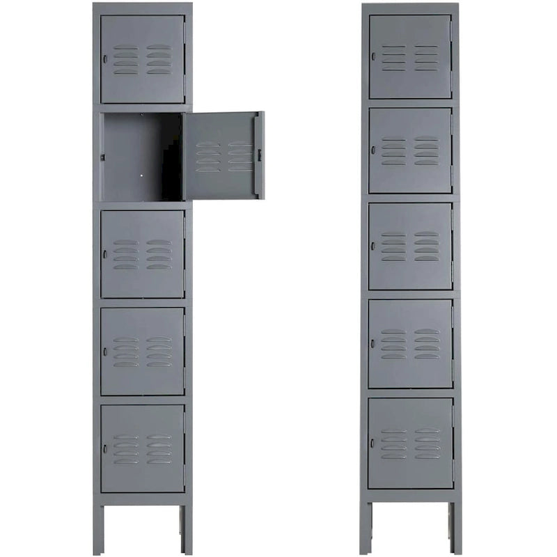 Casier de rangement métallique 5 portes bleu/gris — Une personne