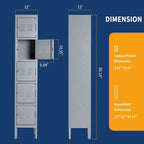 Casier de rangement métallique 5 portes bleu/gris — Une personne
