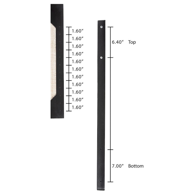Tête de lit Queen en bois de bayur et rotin bohème – Noir / Marron foncé / Marron naturel – Lit simple