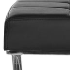 Ottoman en cuir PU capitonné chromé noir / gris / orange – Siège individuel