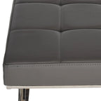 Ottoman en cuir PU capitonné chromé noir / gris / orange – Siège individuel