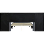 Lit Plateforme Rembourré en Velours Beige avec Tête de Lit Surdimensionnée — Grand Lit, 1 Place