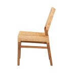 Chaise de salle à manger en rotin brun naturel et noyer, style bohème, 1 place