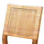 Chaise de salle à manger en rotin brun naturel et noyer, style bohème, 1 place