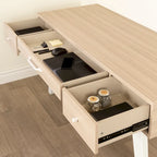 Bureau informatique scandinave Noyer Naturel / Blanc / Orme Clair avec multiprise — 1 Personne