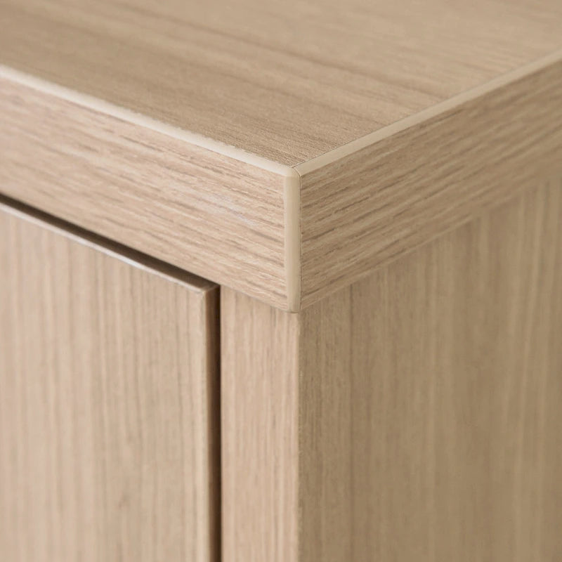 Bureau informatique scandinave Noyer Naturel / Blanc / Orme Clair avec multiprise — 1 Personne