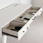 Bureau informatique scandinave Noyer Naturel / Blanc / Orme Clair avec multiprise — 1 Personne