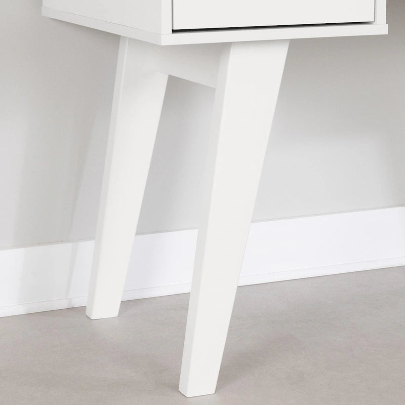 Bureau informatique scandinave Noyer Naturel / Blanc / Orme Clair avec multiprise — 1 Personne