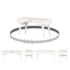 Bureau informatique scandinave Noyer Naturel / Blanc / Orme Clair avec multiprise — 1 Personne