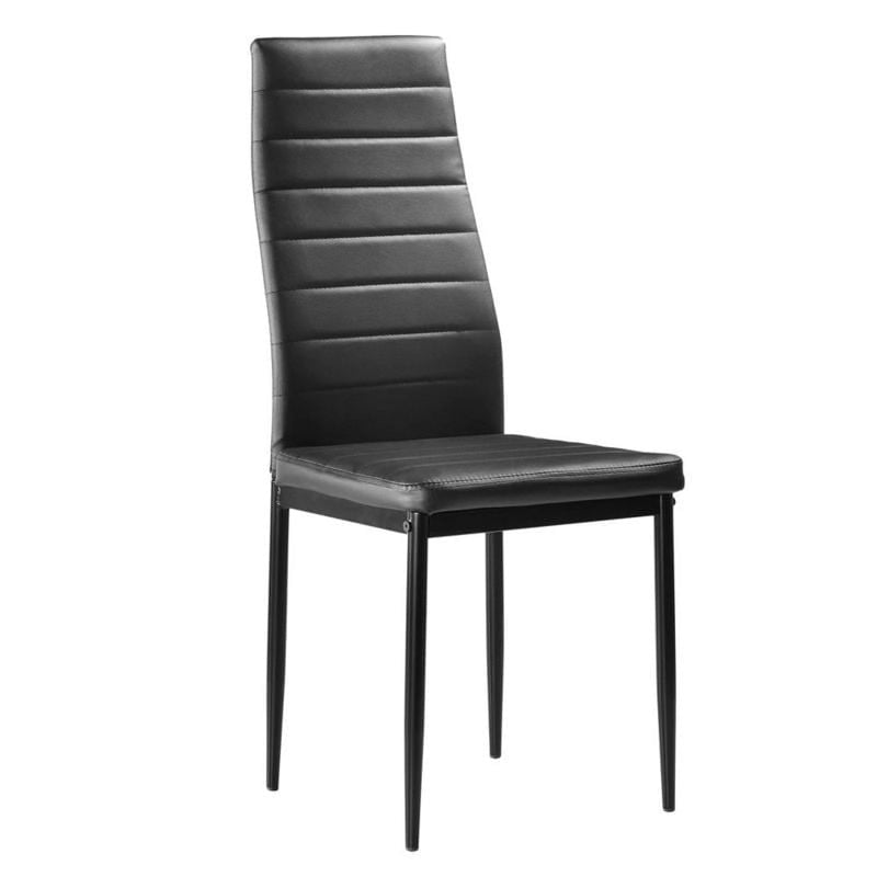 Ensemble de salle à manger 7 pièces pour 6 personnes avec plateau en verre noir
