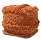 Pouf ottoman marocain marine / ivoire / orange – une place