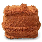 Pouf ottoman marocain marine / ivoire / orange – une place