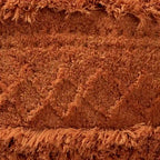 Pouf ottoman marocain marine / ivoire / orange – une place