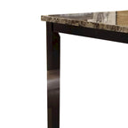 Table haute à plateau en marbre brun pour 4 personnes