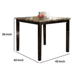 Table haute à plateau en marbre brun pour 4 personnes