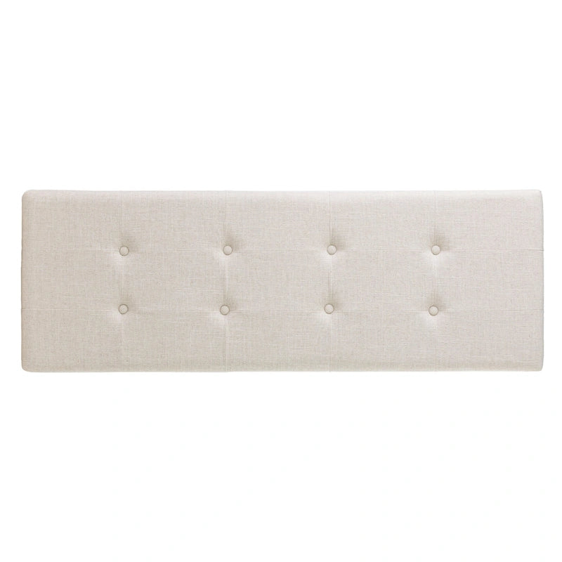 Banc d'entrée capitonné blanc cassé, 2-3 personnes