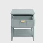Table d'appoint à 2 tiroirs gris/vert olive — Simple