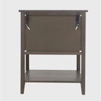 Table d'appoint à 2 tiroirs gris/vert olive — Simple
