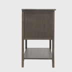 Table d'appoint à 2 tiroirs gris/vert olive — Simple
