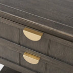 Table d'appoint à 2 tiroirs gris/vert olive — Simple