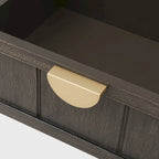 Table d'appoint à 2 tiroirs gris/vert olive — Simple