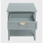 Table d'appoint à 2 tiroirs gris/vert olive — Simple