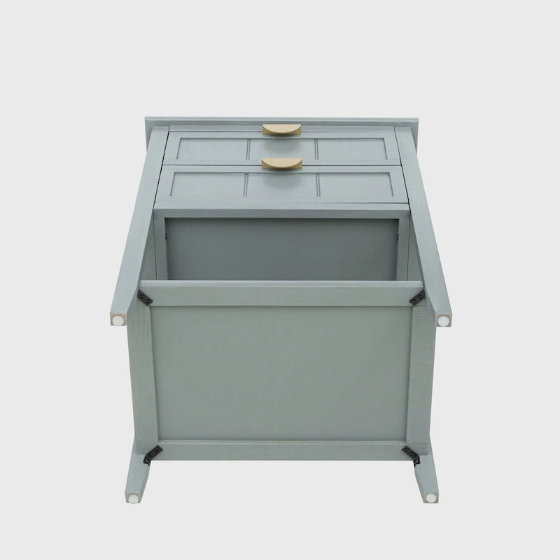 Table d'appoint à 2 tiroirs gris/vert olive — Simple