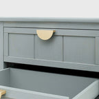 Table d'appoint à 2 tiroirs gris/vert olive — Simple